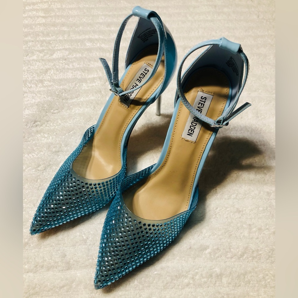 Steve Madden Alisha Pump/ light Blue Pointy Stiletto Heels. Size 8 - Picture 7 of 16